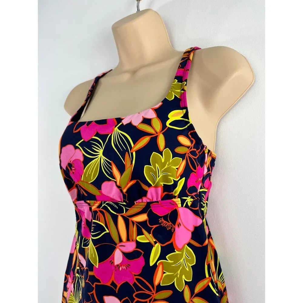 Lands' End Floral Tankini Swim Top ~ Size 4 (S)